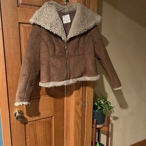 Relativity Vegan Suede/Sherpa Brown Jacket - XL